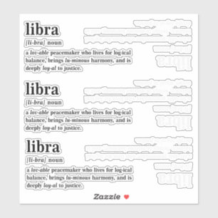 Pegatina Regalo de definición estética astrológica Libra