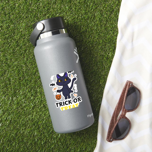 Pegatina regalo de halloween para disfraces de gatos de hal (HydroFlask Insitu)