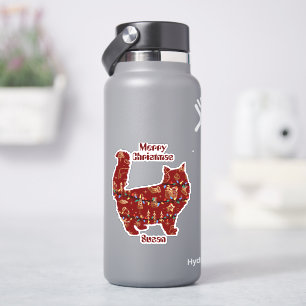 Pegatina regalo de navidades de gato, nombre personalizado 