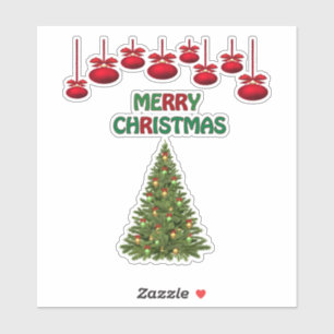 Pegatina Regalo de Navidades de pinos festivos para amantes