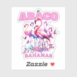 Pegatina Regalo de recuerdo de Bahamas: Abaco Bahamas Flami