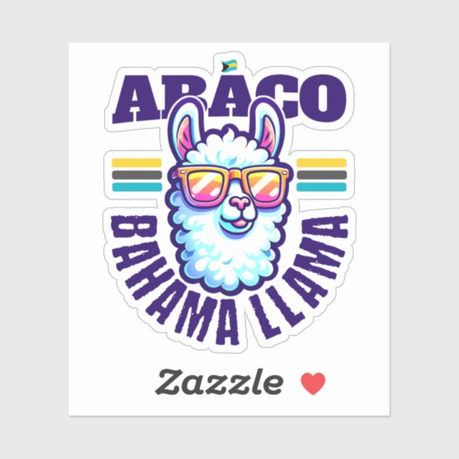 Pegatina Regalo de recuerdo de Bahamas: Abaco Bahamas Llama (Hoja)