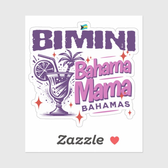 Pegatina Regalo de recuerdo de Bahamas : Bimini Bahamas Mam (Hoja)