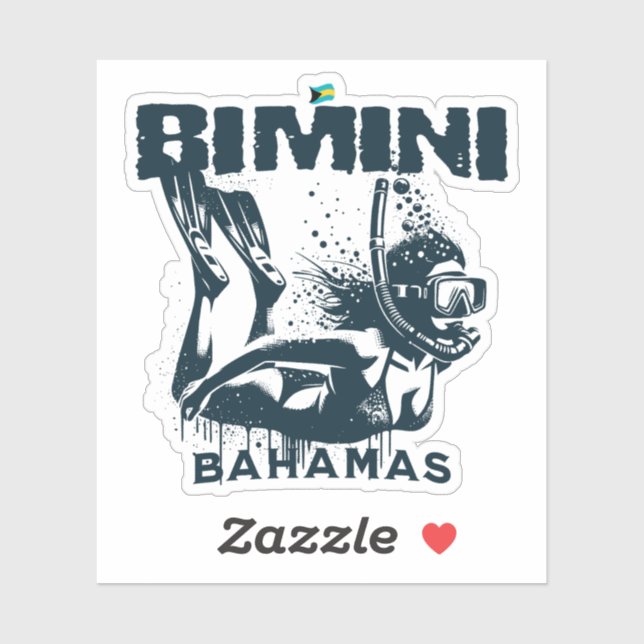 Pegatina Regalo de recuerdo de Bahamas : Bimini Bahamas Sno (Hoja)