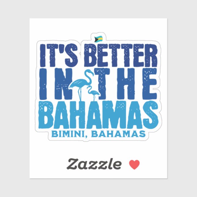 Pegatina Regalo de recuerdo de Bahamas : Cruise Bimini Baha (Hoja)