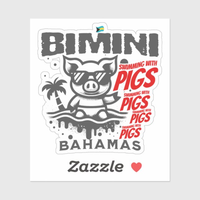 Pegatina Regalo de souvenirs de Bahamas: Bimini Bahamas (Hoja)