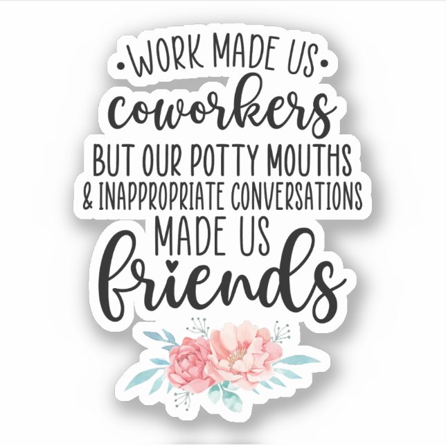 Pegatina Regalo De Trabajo Bestie, Regalo De Trabajador Par (Anverso)