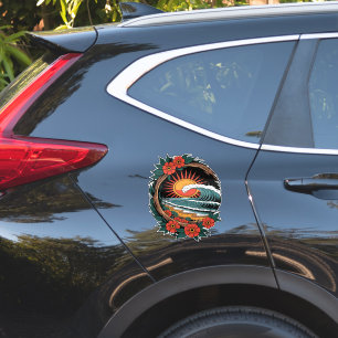 Pegatina Regalo de vacaciones al atardecer para amante de l