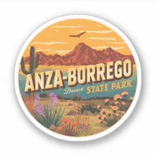 Pegatina Regalo del desierto vintage Anza Borrego Desert St