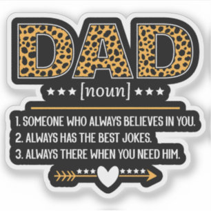 Pegatina Regalo del Día del Padre con estampado de leopardo