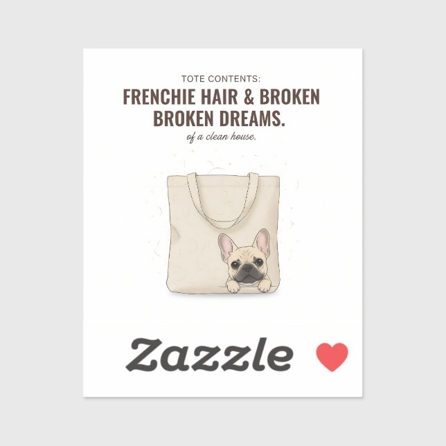 Pegatina Regalo Divertido para Mamá de Perro Frenchie con C (Hoja)
