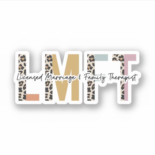 Pegatina Regalo LMFT sobre matrimonio y terapia familiar co (Anverso)