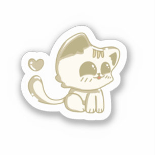 Pegatina Regalo para amantes de gatos Kawaii Gatito Chibi