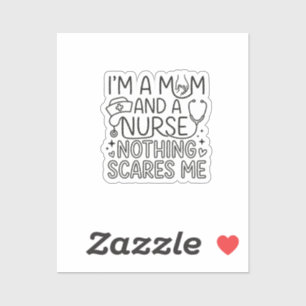 Pegatina Regalo para mamá minimalista que es enfermera y ma