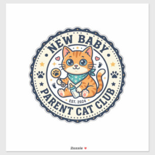 Pegatina Regalo para padres de nuevo bebé gato - Nuevo bebé