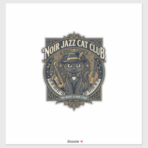 Pegatina Regalo para papá gato de Jazz Noir - Gato de Jazz 