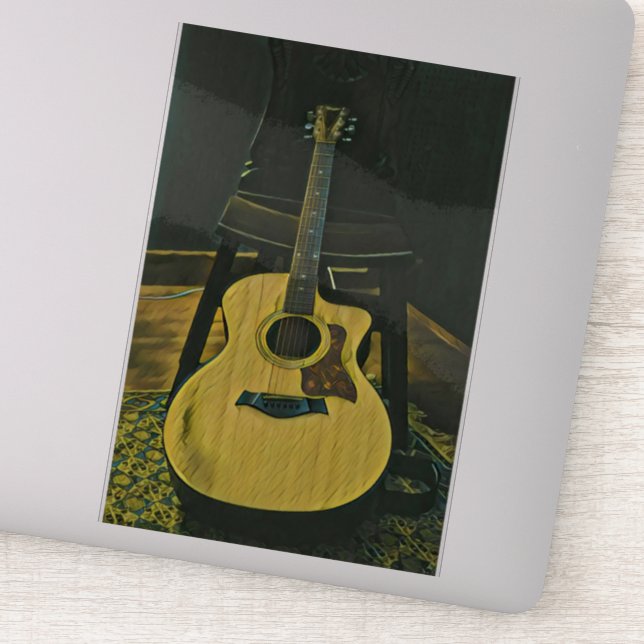 Pegatina Regalo para un amigo guitarrista (Detalle)