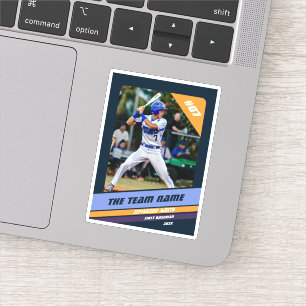 Pegatina Regalo Personalizado para Jugador de Béisbol Azul 