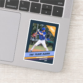 Pegatina Regalo personalizado para jugador de béisbol azul