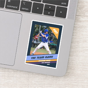 Pegatina Regalo personalizado para jugador de béisbol azul 