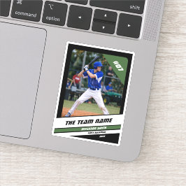 Pegatina Regalo personalizado para jugador de béisbol negro