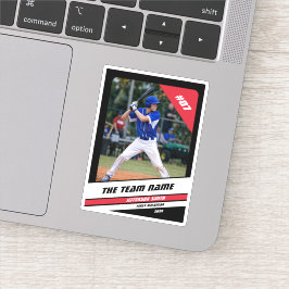 Pegatina Regalo personalizado para jugador de béisbol negro