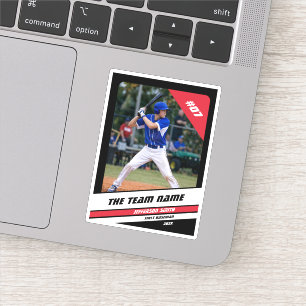 Pegatina Regalo personalizado para jugador de béisbol negro