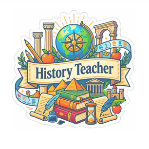 Pegatina Regalo Vintage para Maestros   Profesor de Histori