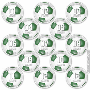 Pegatina regalos de colores de equipo de fútbol verde para