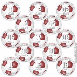 Pegatina regalos de colores del equipo de fútbol granate pa