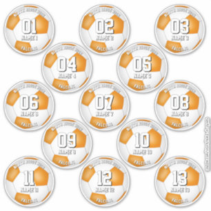 Pegatina regalos de colores del equipo de fútbol naranja pa