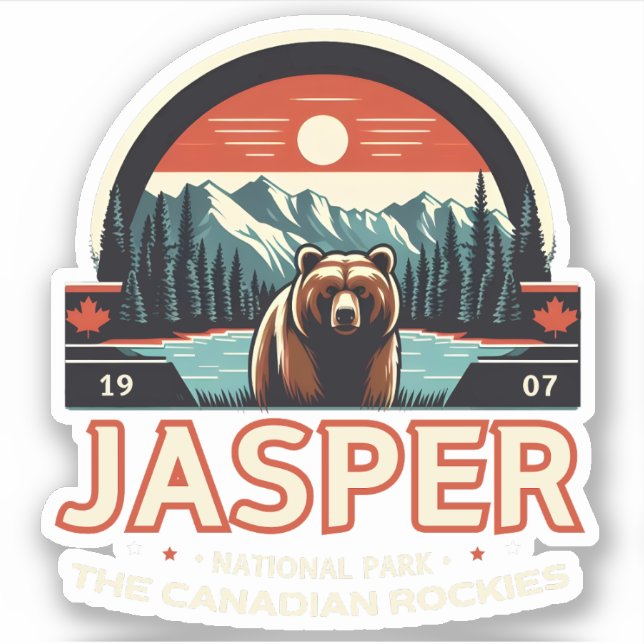 Pegatina Regalos de Jasper National Park Alberta Canadá (Anverso)