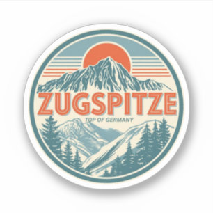 Pegatina Regalos de la estación de esquí Retro Zugspitze en