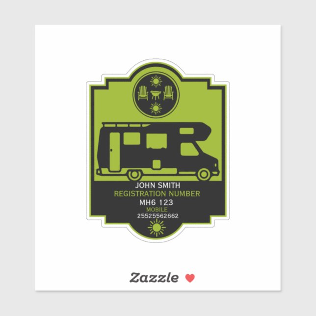 Pegatina Regalos de Motorhome Campsite (Hoja)