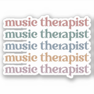 Pegatina Regalos De Terapia De Música Retro Terapia Musical