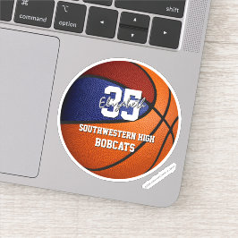 Pegatina Regalos de un atleta de baloncesto azul marrón men