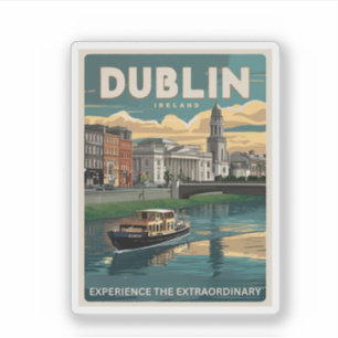 Pegatina Regalos de viaje de la ciudad de Dublín vintage, R