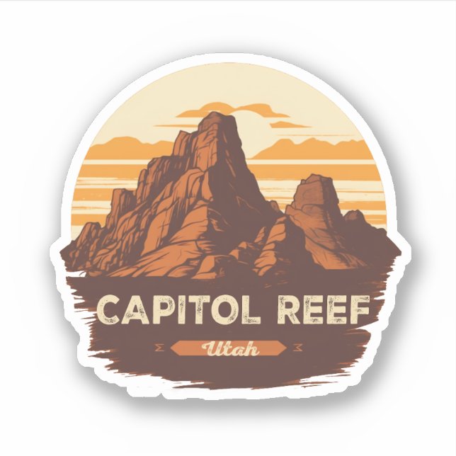 Pegatina Regalos del Parque Nacional Capitol Reef (Anverso)