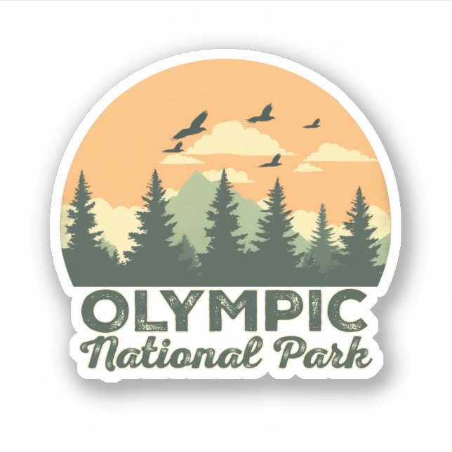 Pegatina Regalos del Parque Nacional Olímpico de Washington (Anverso)