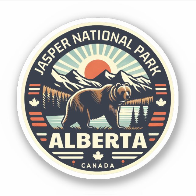 Pegatina regalos Parque Nacional Jasper Alberta Canadá (Anverso)