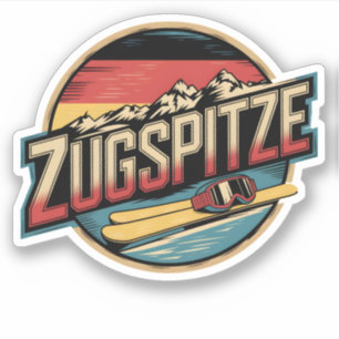 Pegatina Regalos vintage Zugspitze bávaros de naturaleza al
