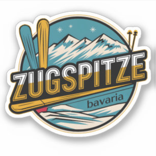 Pegatina Regalos vintage Zugspitze bávaros de naturaleza al