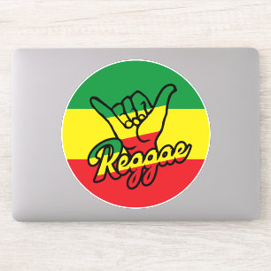 Pegatina Reggae Shaka Hands con colores de reggae