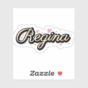 Pegatina Regina nombre diseño lindo