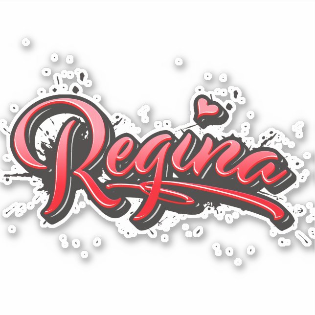 Pegatina Regina red Heart Graffiti Aufkleber Sticker (Anverso)