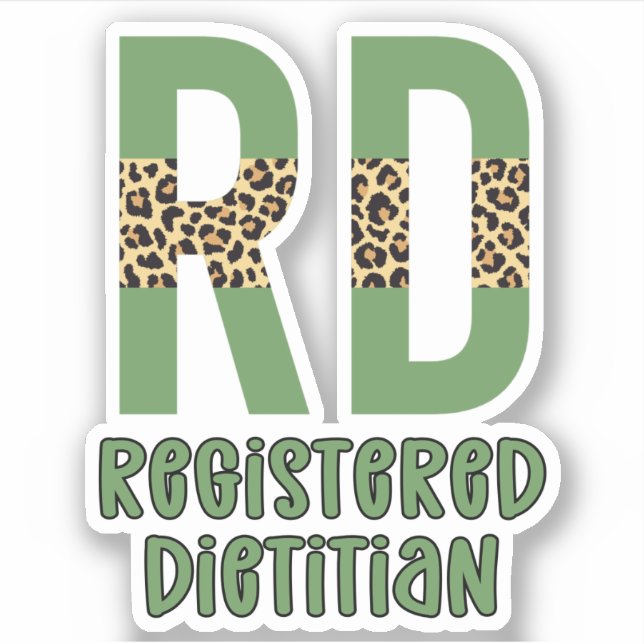 Pegatina Registered Dietitian Cheetah print RD Gifts (Anverso)