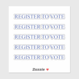 Pegatina Regístrate para votar en azul tipográfico serif el
