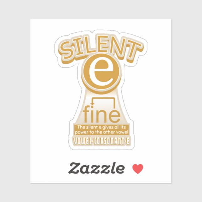 Pegatina Regla de hongos en inglés en silencio (Hoja)