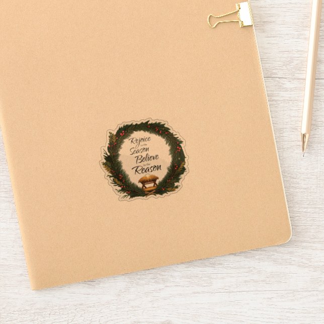 Pegatina Regocíjate y cree en el nacimiento (Cuaderno)