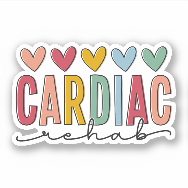 Pegatina Rehabilitación cardiaca, rehabilitación cardiaca (Anverso)